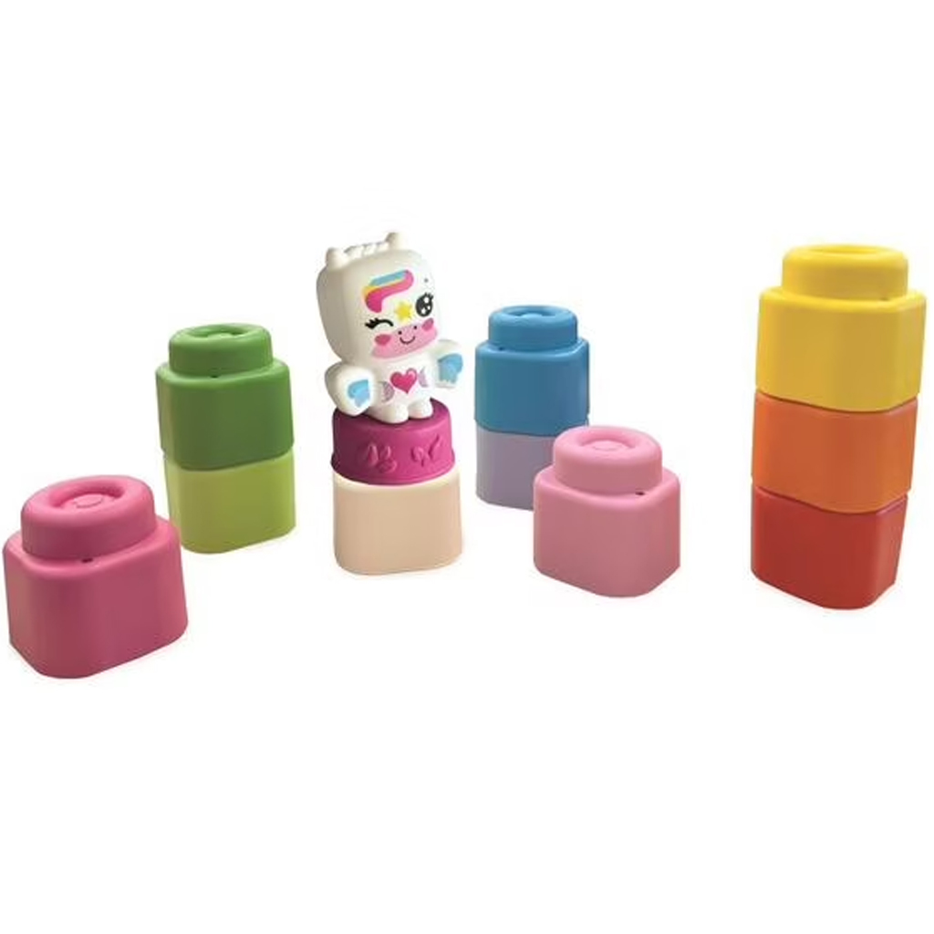 Clemmy: Színes puha építőkocka unikornis figurával 10db-os szett - Clementoni kép 2