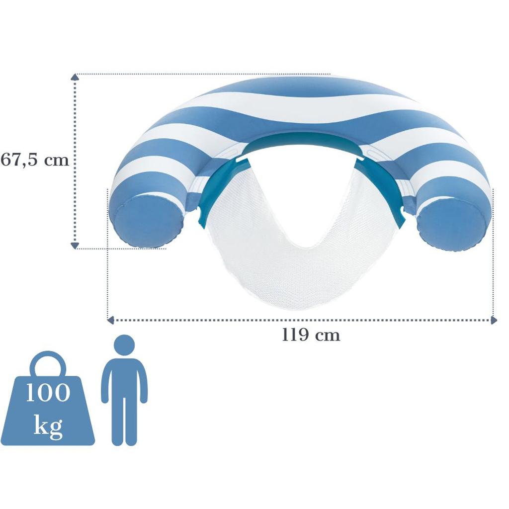 Bestway: Comfort Plush csíkos felfújható úszó fotel 119cm kép 2