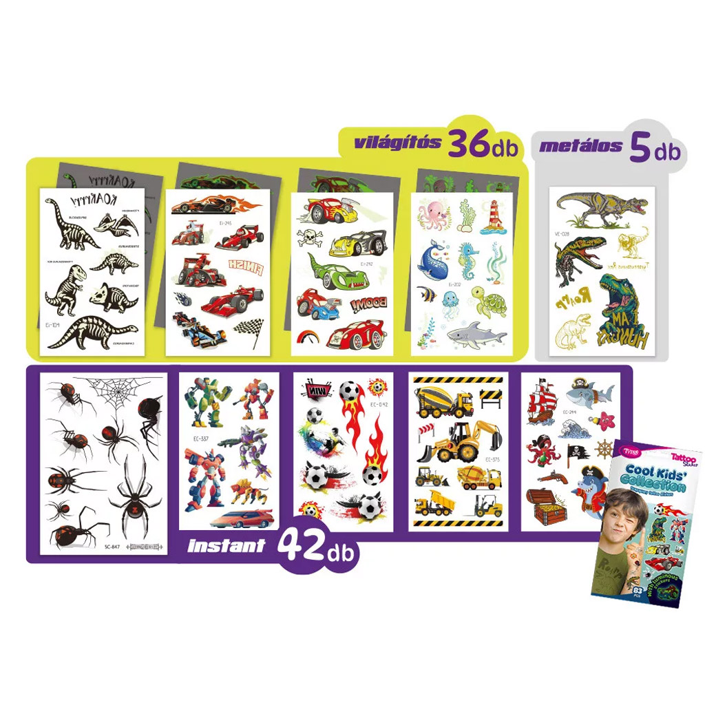 TyToo: Cool Kids' Collection Tetoválás Matrica Szett kép 2