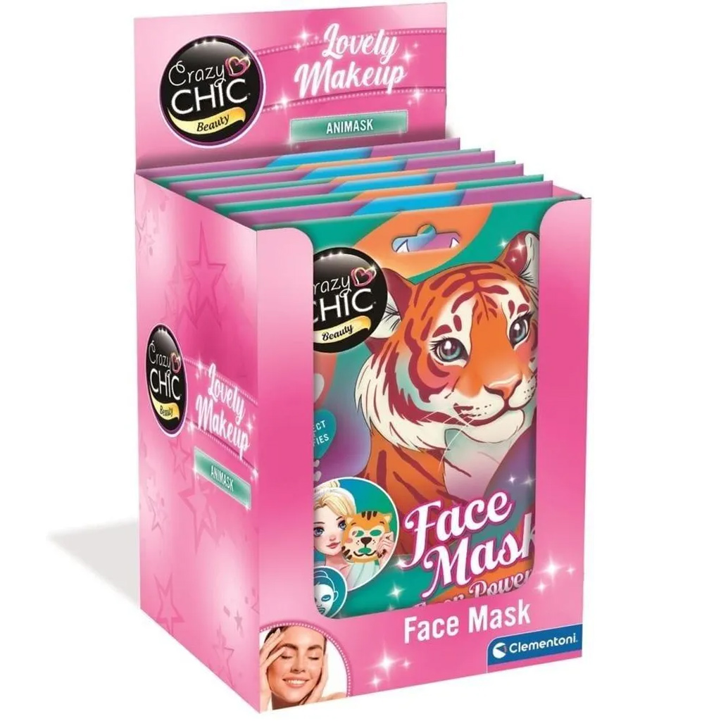 Crazy Chic: Beauty állatos arcmaszk többféle változatban 1db - Clementoni