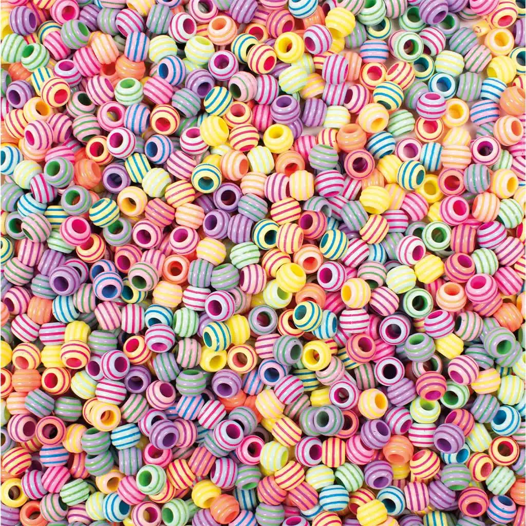 PlayBox: Csíkos, pasztell színű fűzhető gyöngyök 9mm 1550db kép 2