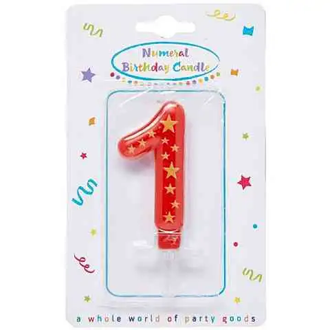 Csillagos számgyertya 1-es