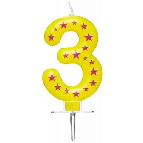 Csillagos számgyertya 3-as kép 2