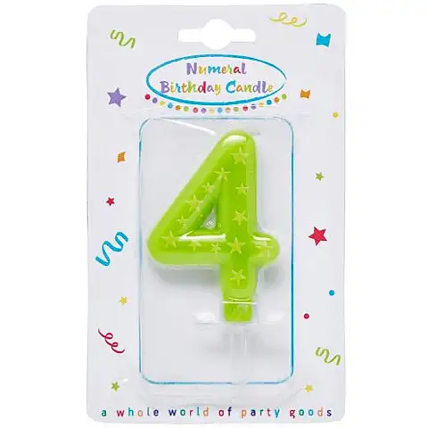 Csillagos számgyertya 4-es