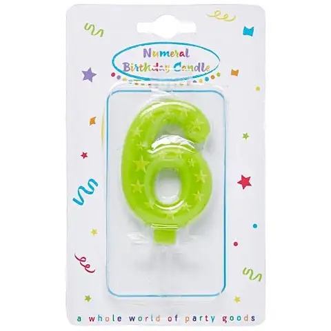 Csillagos számgyertya 6-os