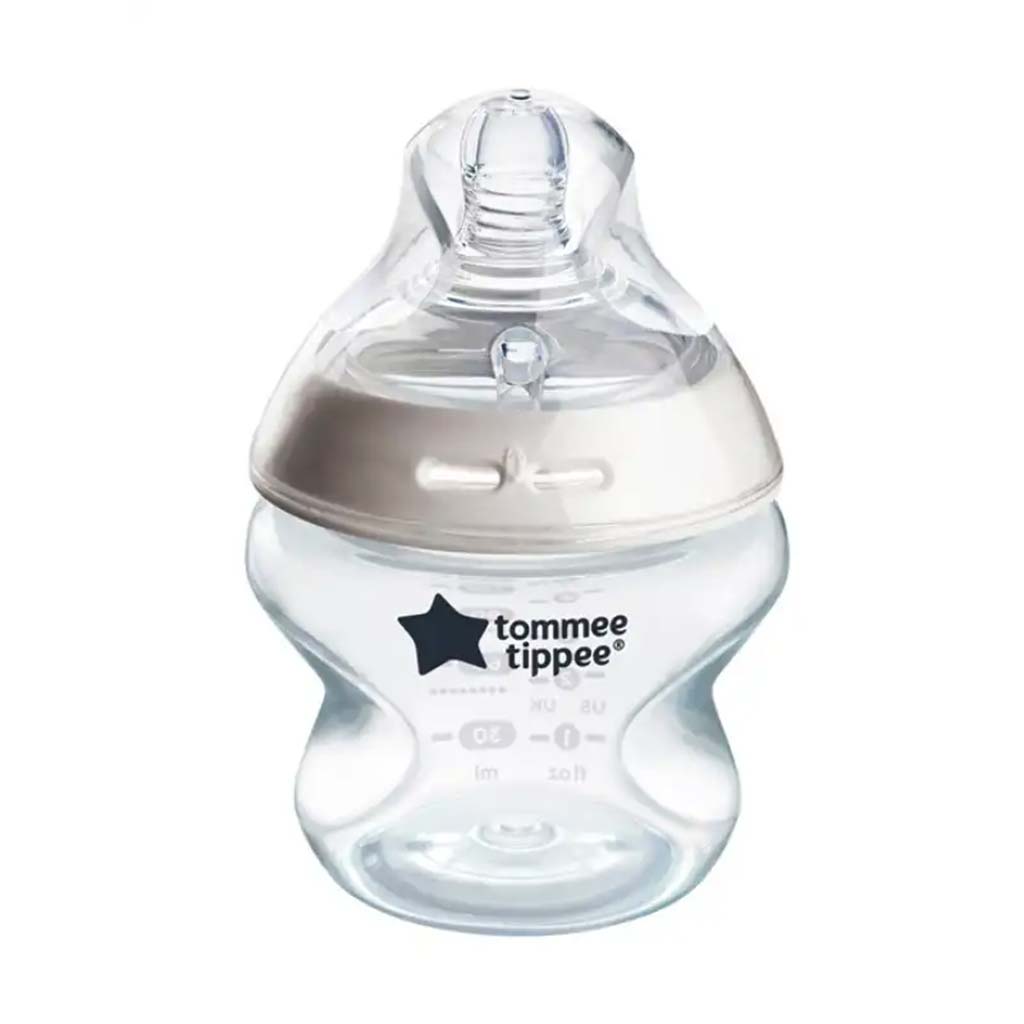 Tommee Tippee: Closer To Nature átlátszó cumisüveg 150ml  (0 hó+) kép 2