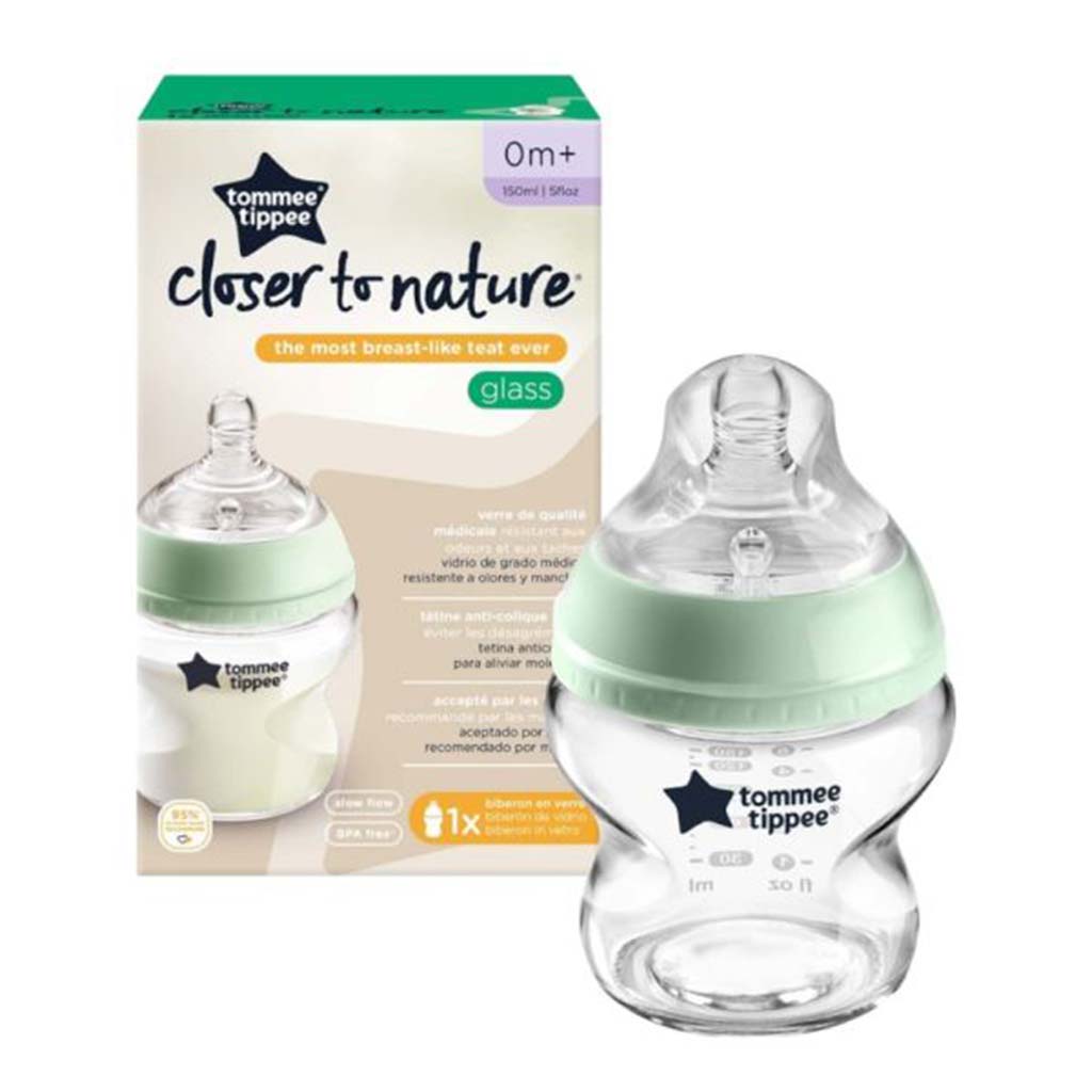 Tommee Tippee: Closer To Nature átlátszó üveg cumisüveg 150ml (0 hó+)