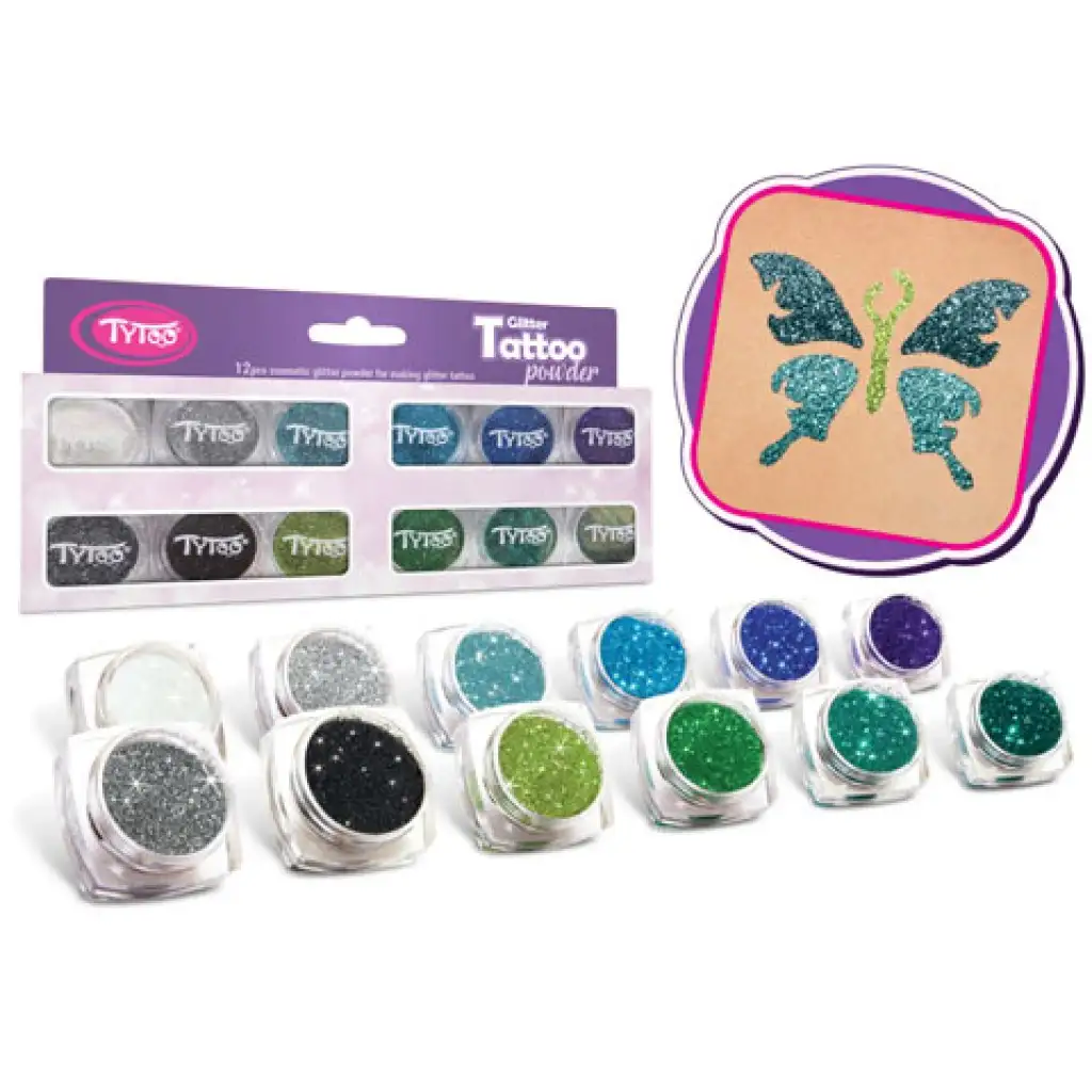 TyToo: Hideg színek válogatása csillámpor szett 12x2,5ml kép 2