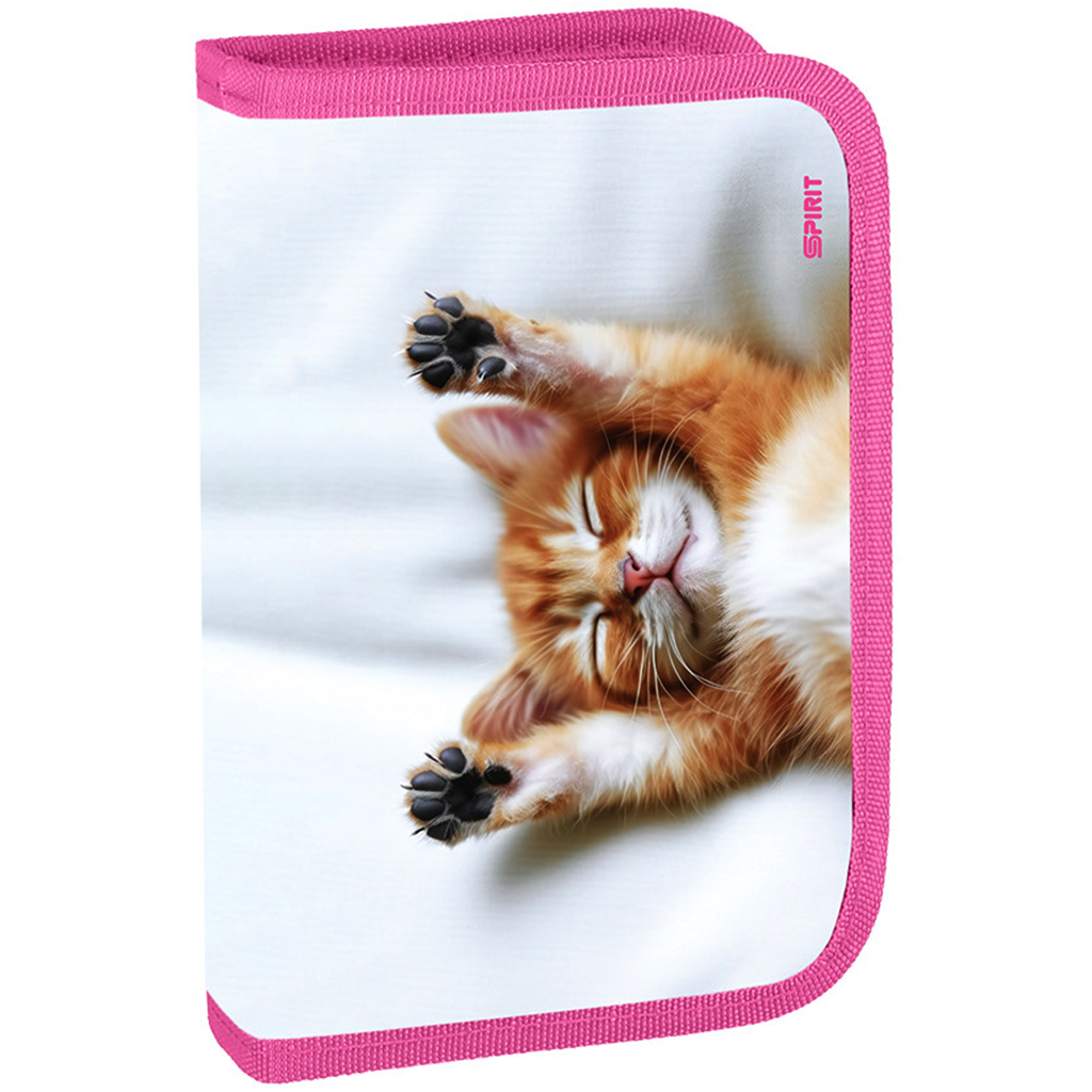 Spirit: Cica mintás töltött kihajtható tolltartó 50db-os