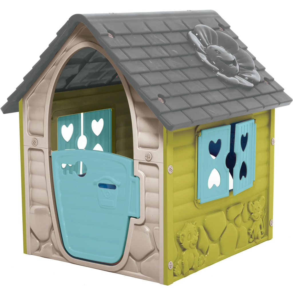Első házam játszóház bézs-zöld színben 106x98x90cm kép 1