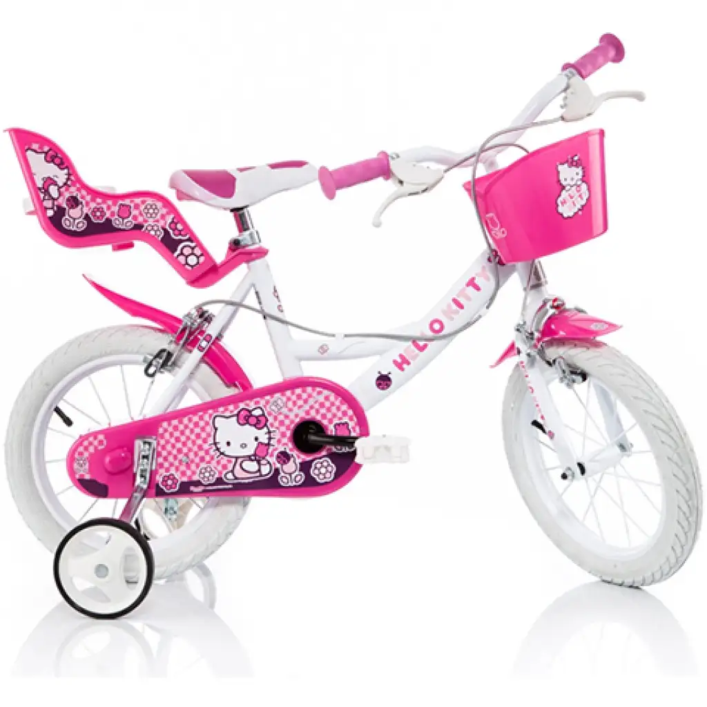 Hello Kitty rózsaszín-fehér gyerek bicikli 14-es méretben  - Dino Bikes kerékpár