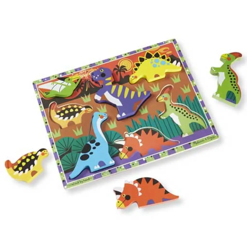 Dinók könnyen megfogható fa forma puzzle - Melissa & Doug kép 3