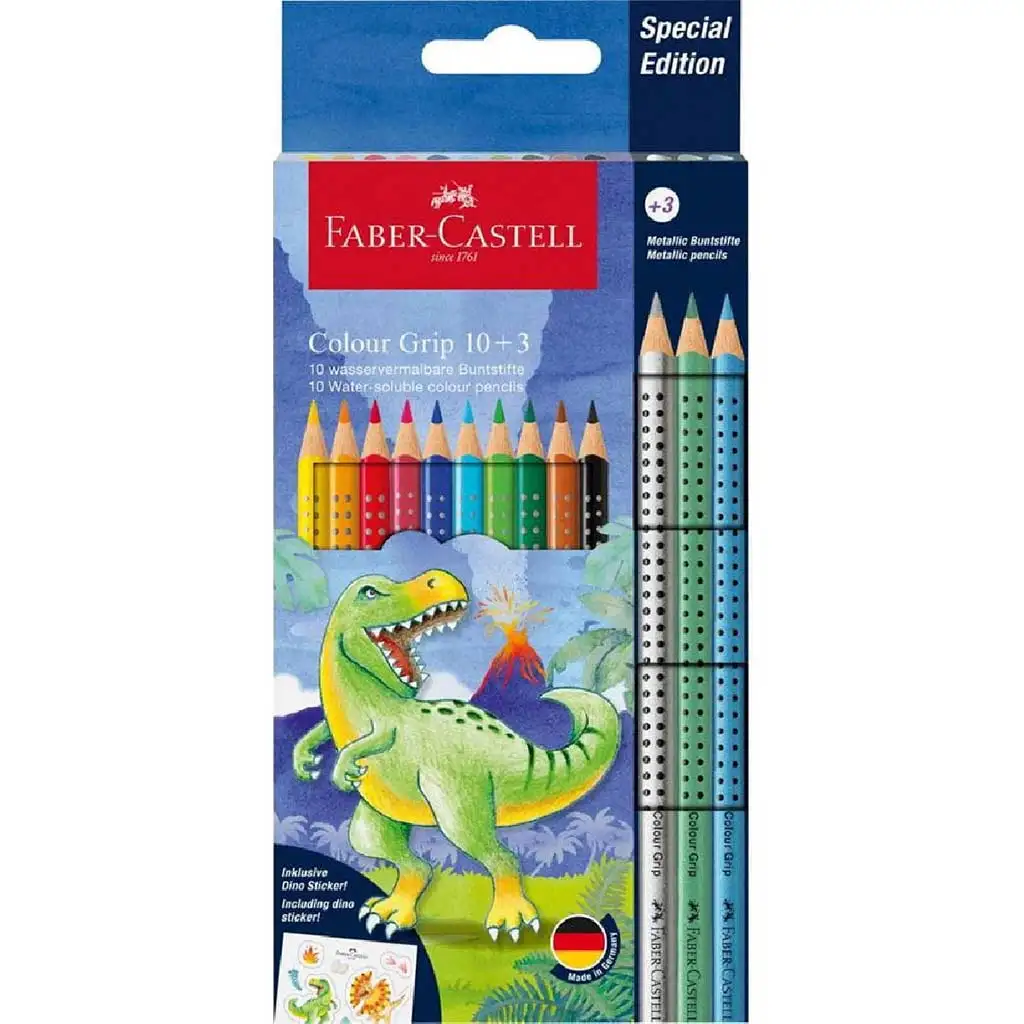 Faber-Castell: Dinoszauruszos Grip színesceruza készlet 10+3db-os csomag