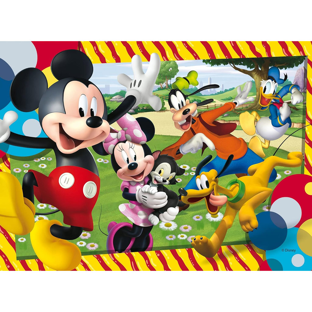 Mickey egér és barátai 2 az 1-ben 60db-os Eco puzzle és színező 70x50cm - Lisciani kép 2
