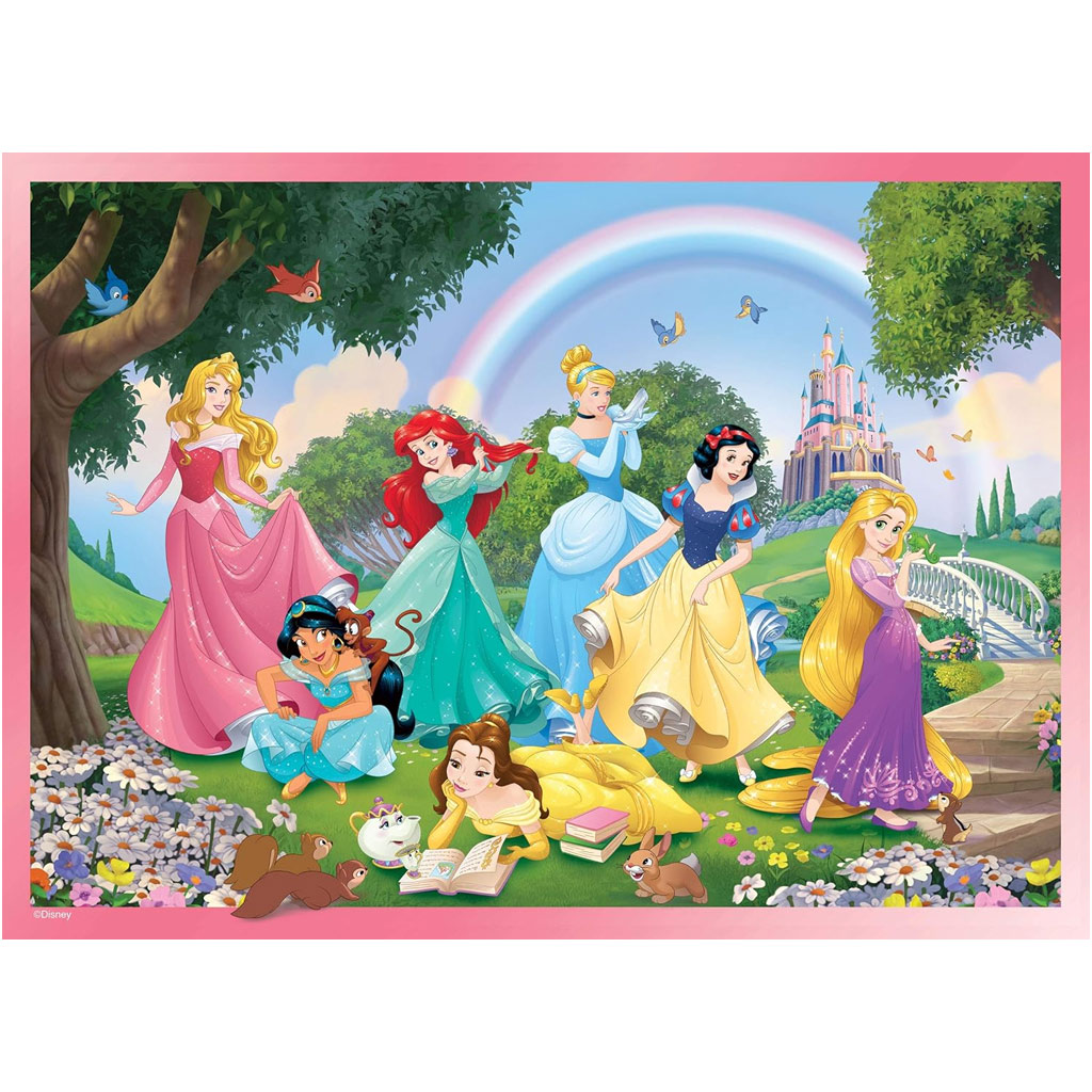 Disney Hercegnők 2 az 1-ben 24db-os puzzle és színező 50x35cm - Lisciani kép 2