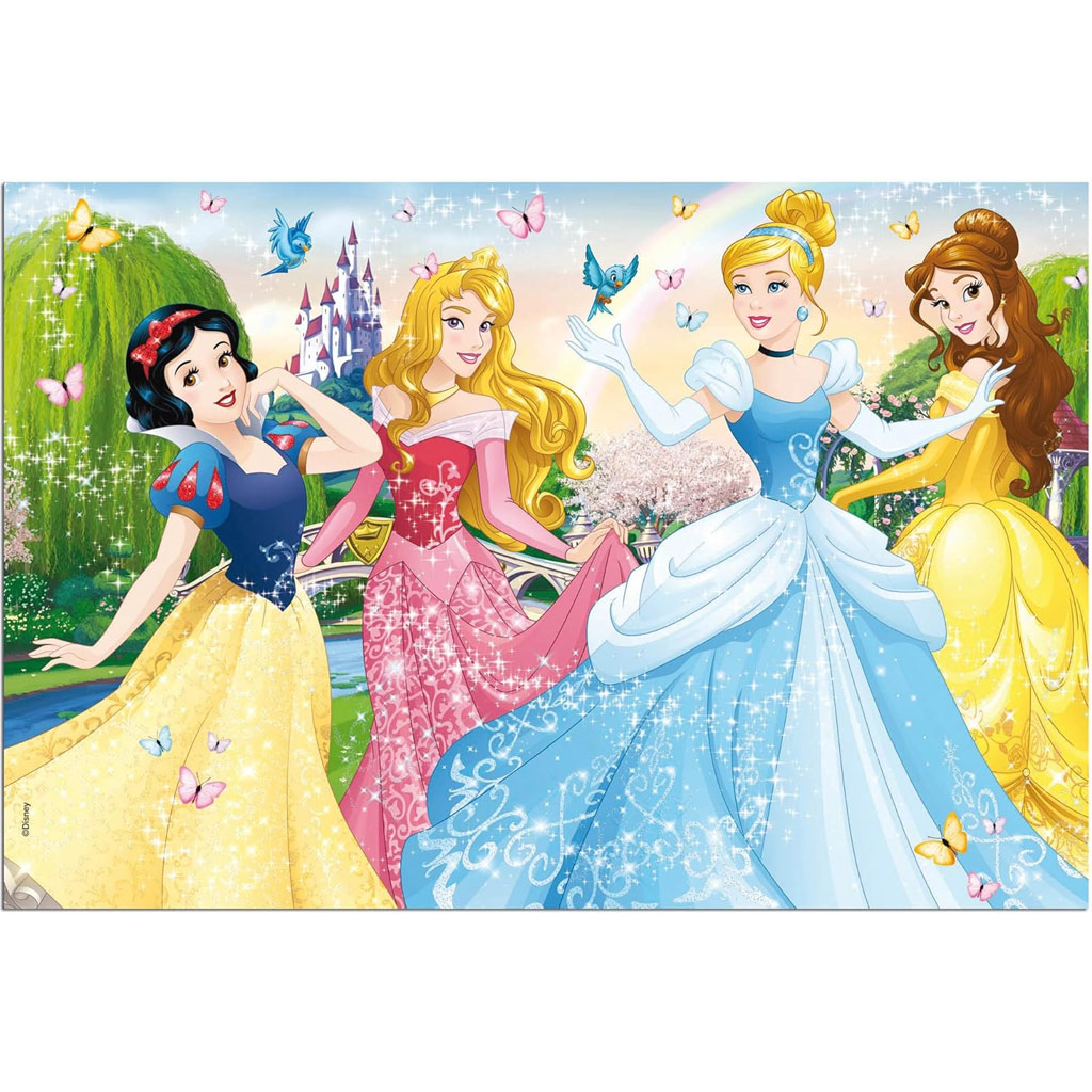 Disney Hercegnők 2 az 1-ben 60db-os puzzle és színező 50x35cm - Lisciani kép 2