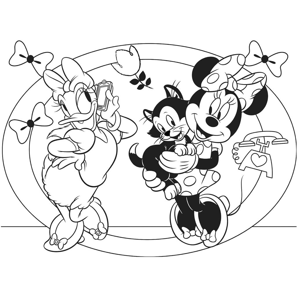 Minnie egér és Daisy kacsa kalandjai 2 az 1-ben 24db-os Eco maxi puzzle és színező 70x50cm - Lisciani kép 3