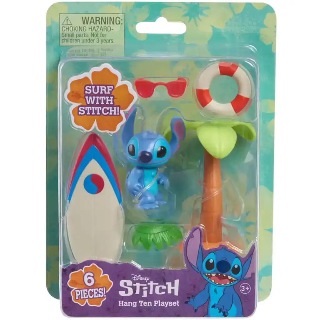 Stitch játékfigura szörfdeszkával és pálmafával kép 1