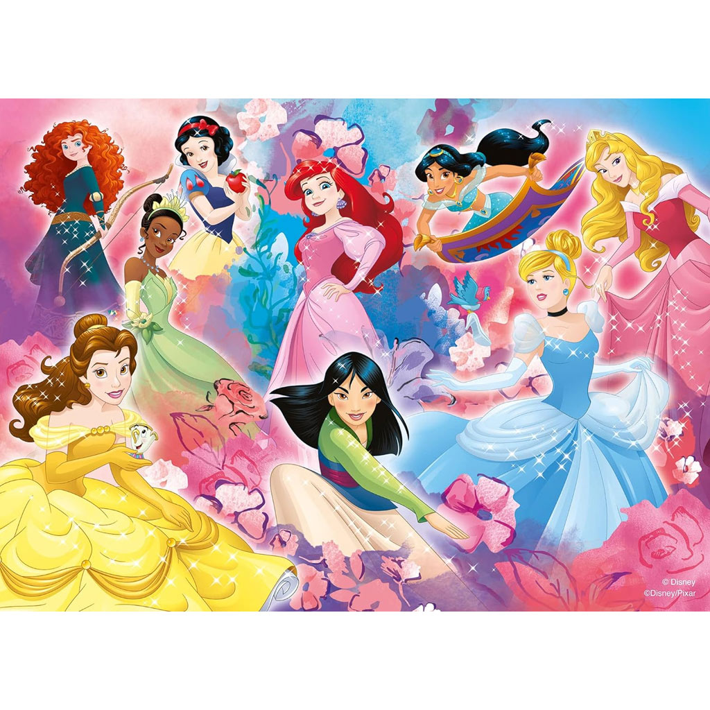 Disney Hercegnők 2 az 1-ben 2x24db-os maxi puzzle és színező - Lisciani kép 2