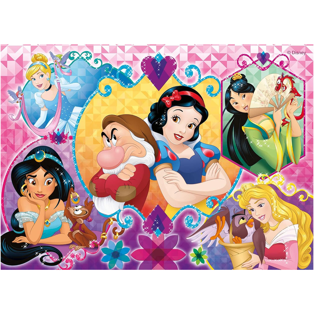 Disney Hercegnők 2 az 1-ben 2x24db-os maxi puzzle és színező - Lisciani kép 3