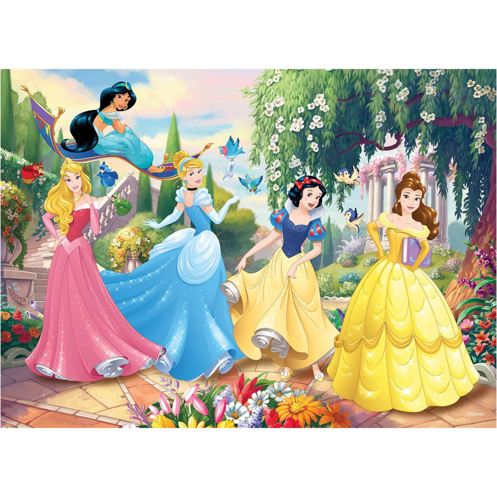 Disney Hercegnők - Mesebeli kert varázsa 2 az 1-ben 60db-os puzzle és színező 50x35cm - Lisciani kép 2