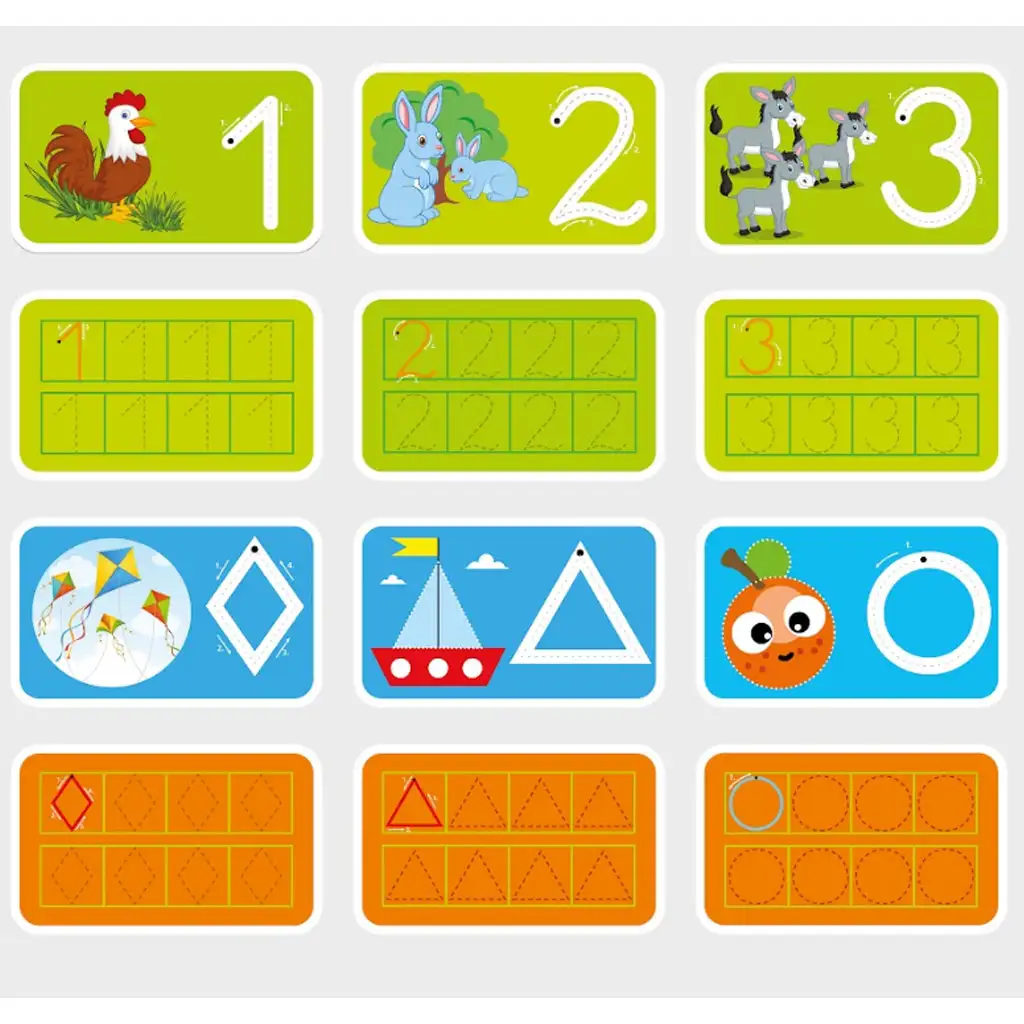 Ismerkedés a számokkal – Iskolaelőkészítő fejlesztő kártyák 4-6 éveseknek kép 2