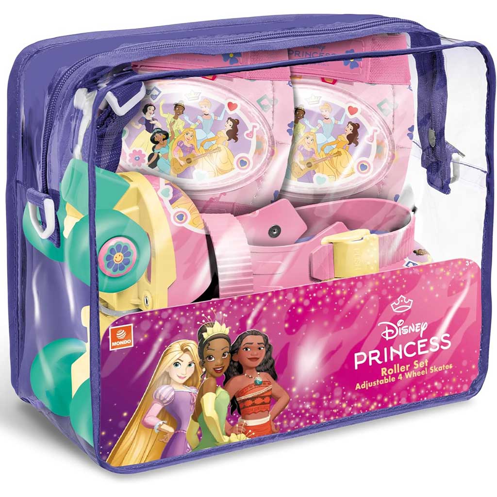 Disney Hercegnők rózsaszín görkorcsolya védőfelszereléssel 22-29 méretben - Mondo Toys kép 1