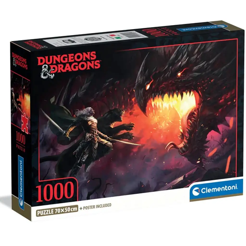 Dungeons & Dragons – Sárkányharc 1000 db-os puzzle poszterrel - Clementoni