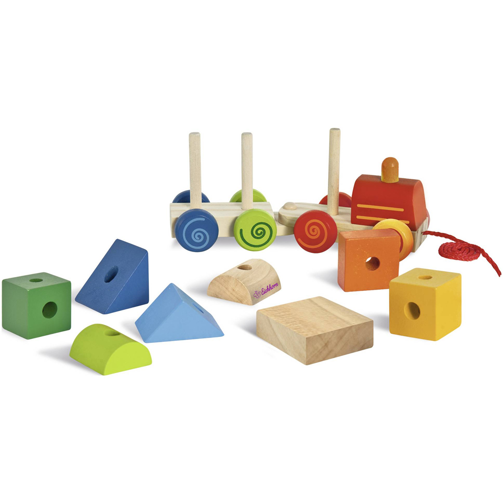 Húzható színes favonat építőelemekkel - Eichhorn kép 4