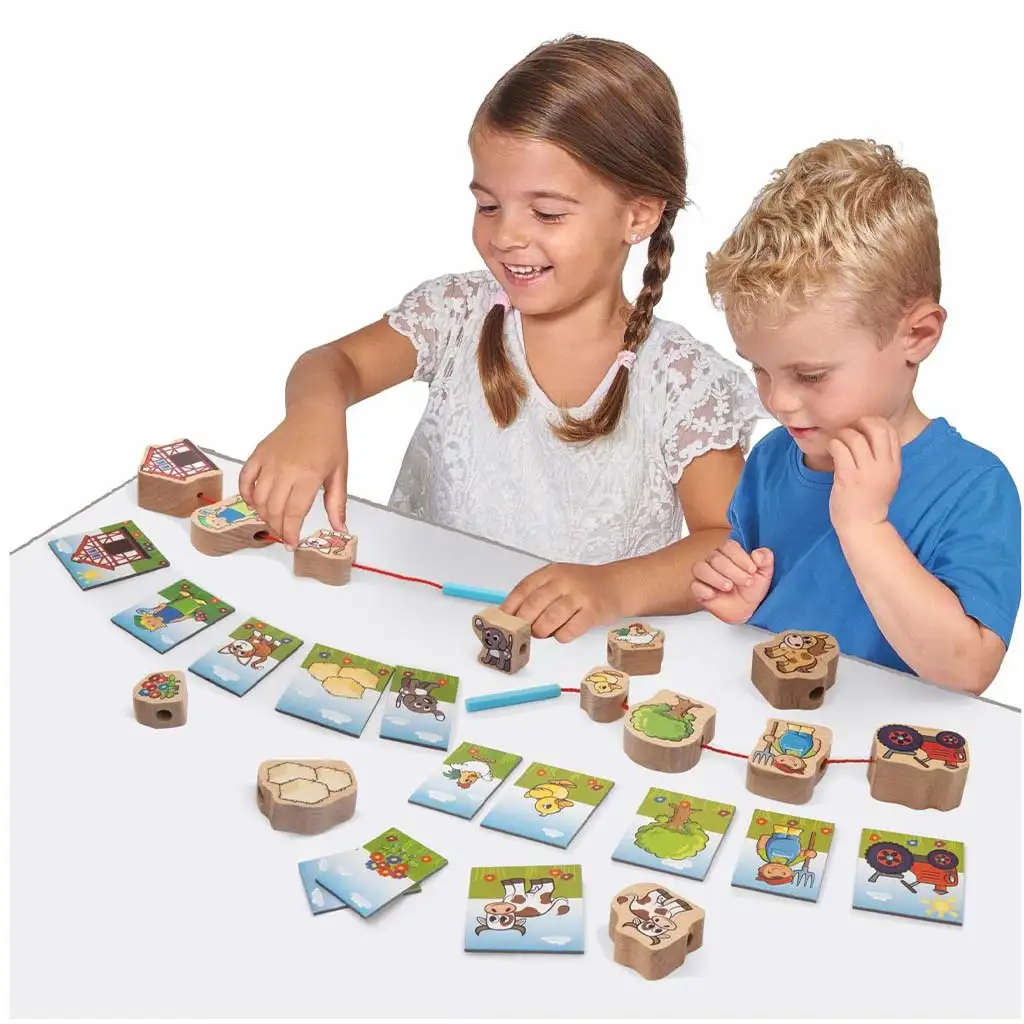 Eichhorn: Farmos fűzős fa játék 13db-os - Simba Toys kép 3