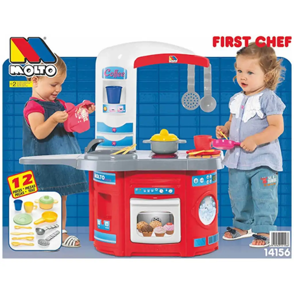 Molto: Első játékkonyhám piros 12db-os szett 65x27x68cm
