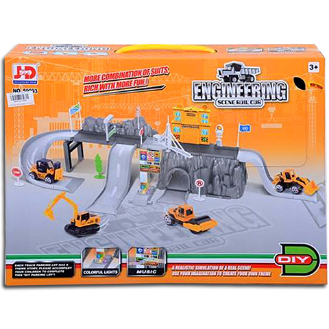 Építkezés pályaszett járművekkel