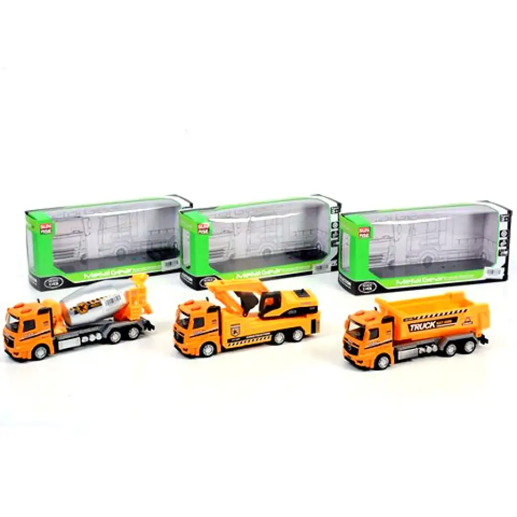 Építőipari hátrahúzós teherautók háromféle változatban