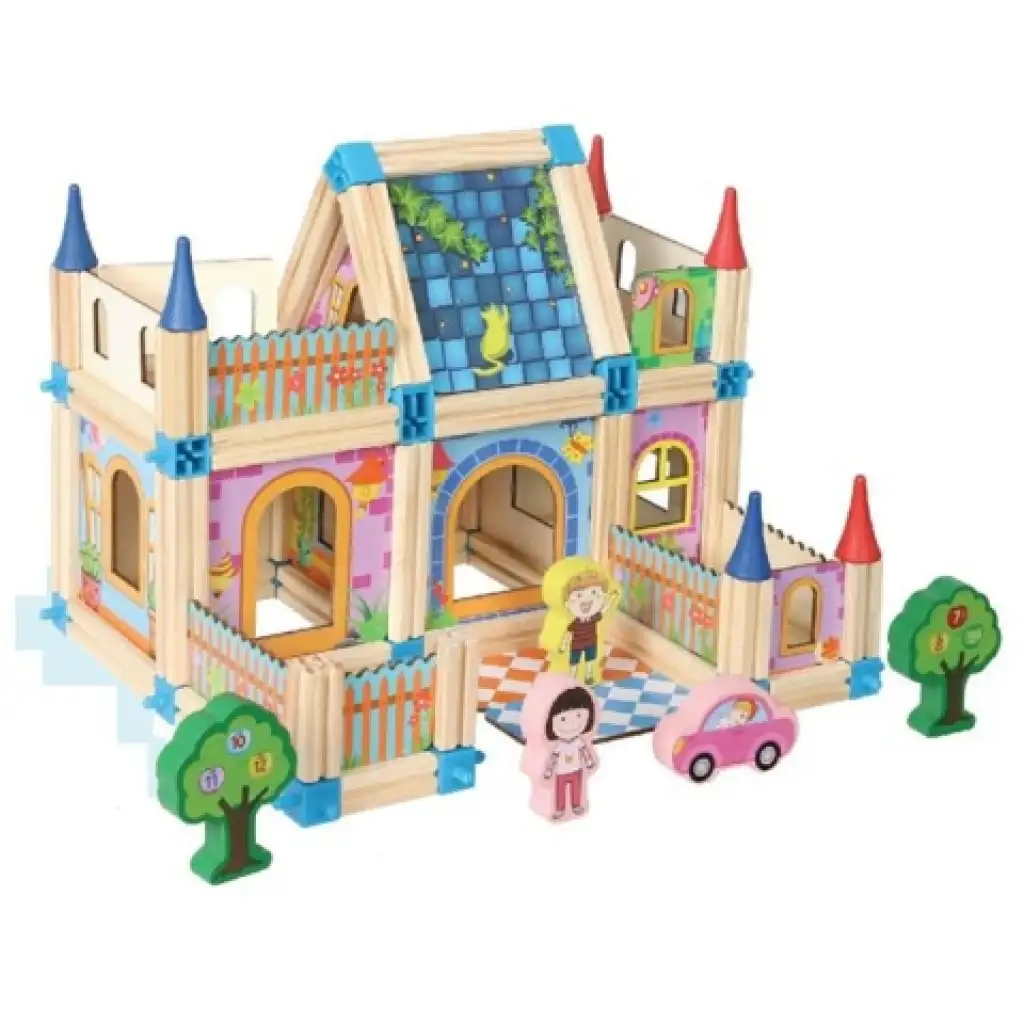 Fa színpompás villa játékszett kiegészítőkkel kép 2