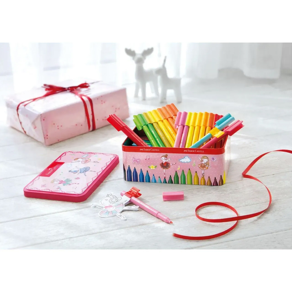 Faber Castell: Connector filctoll készlet 33db-os Ballerina mintás fém dobozban kép 2