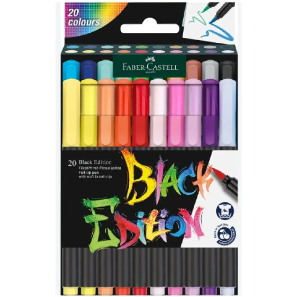 Faber-Castell: Black Edition 20db-os színes filctoll szett kép 1