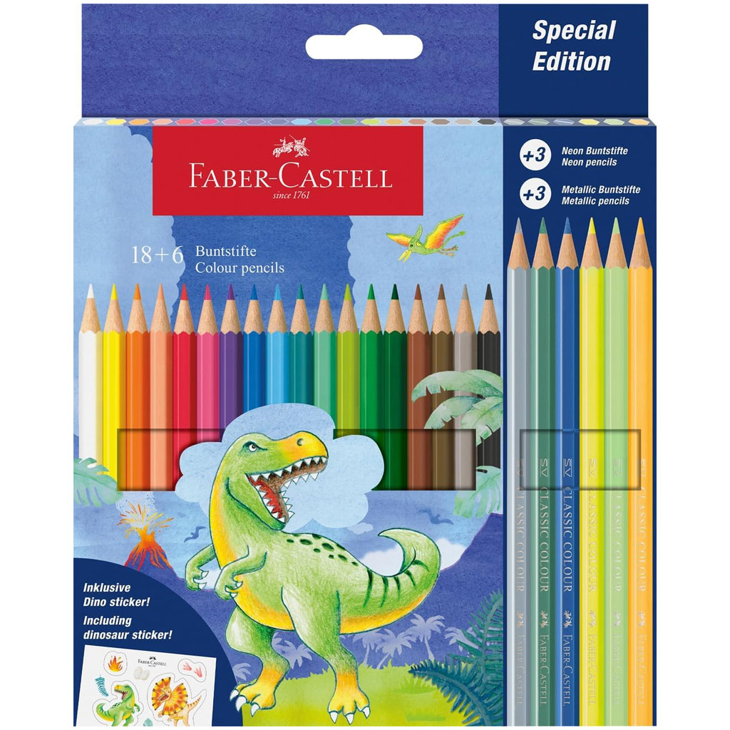Faber-Castell: Dinoszauruszos színes ceruza szett 18+6db kép 1