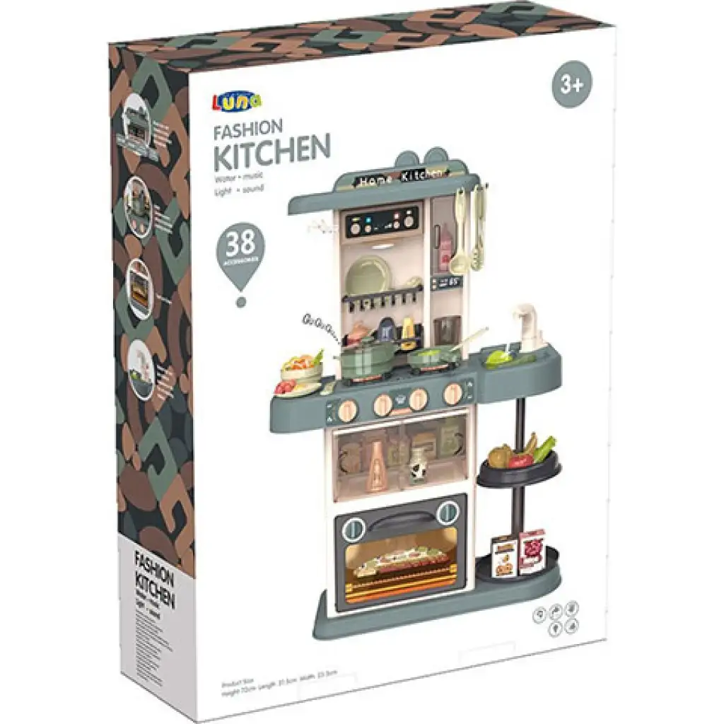 Fashion játékkonyha fénnyel és hanggal 38db-os szett kétféle színben
