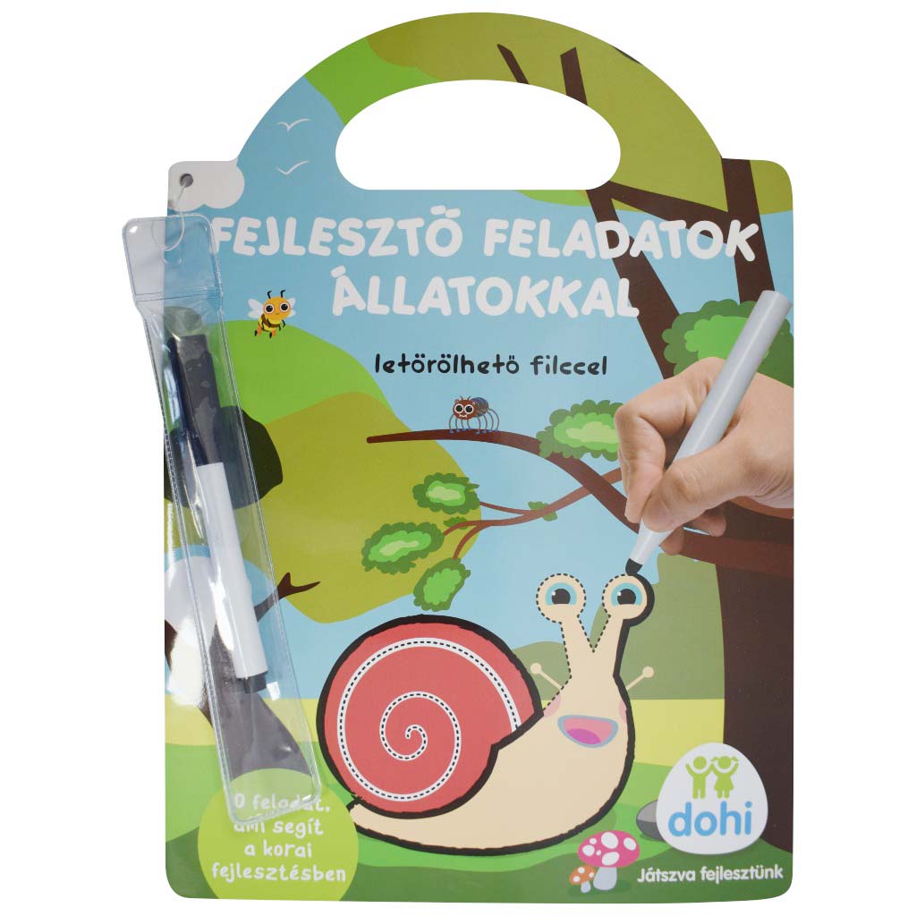 Fejlesztő feladatok állatokkal letörölhető filccel - D-Toys