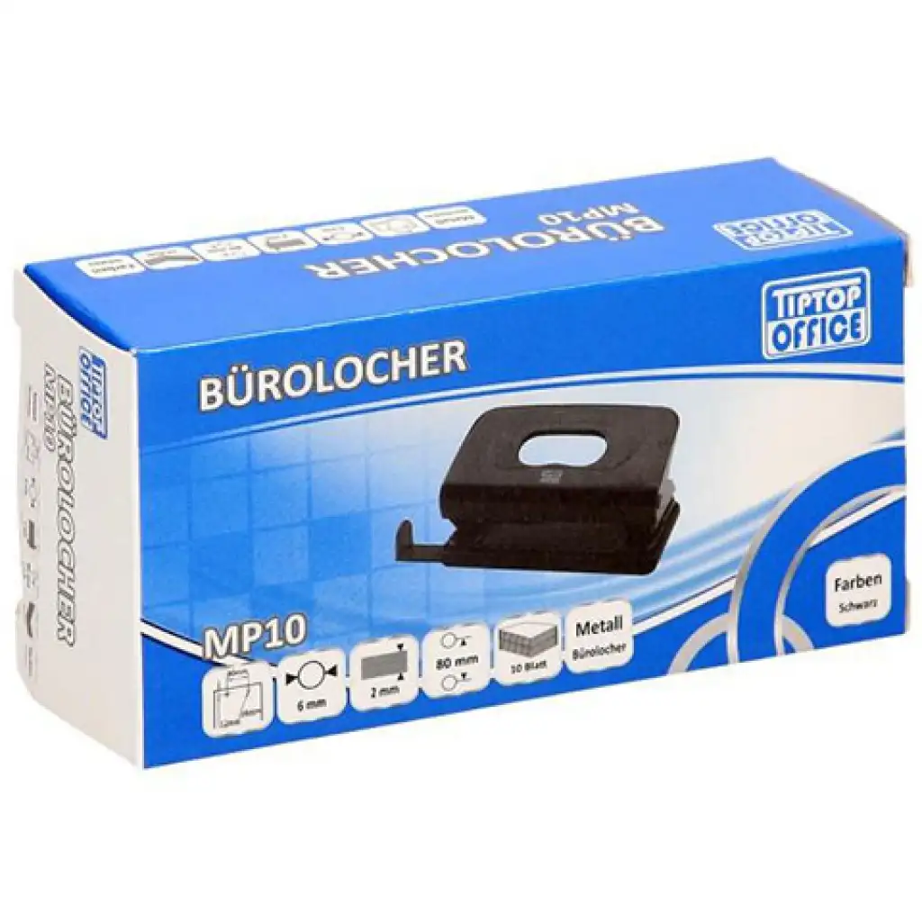 Spirit: Fekete fém lyukasztó kétlyukú MP10