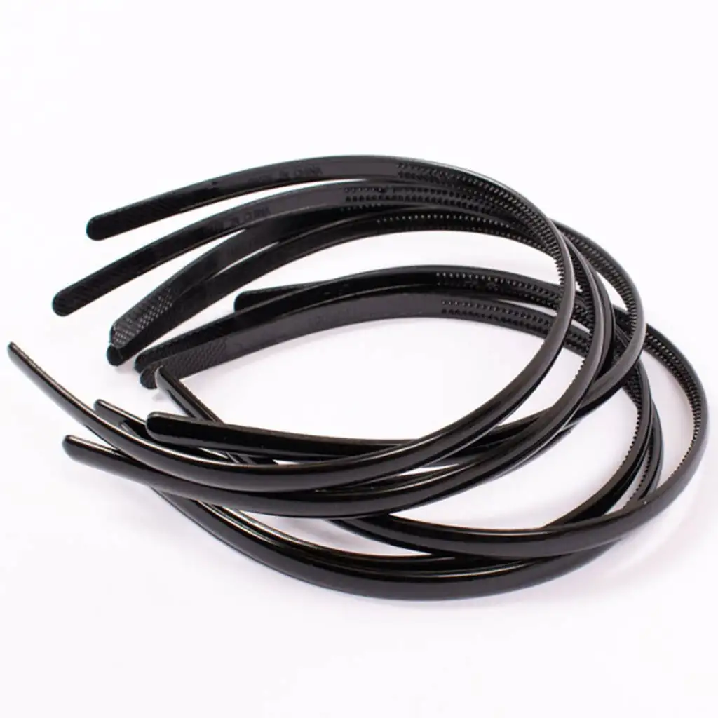 Fekete hajpánt 10db-os szett 8mm