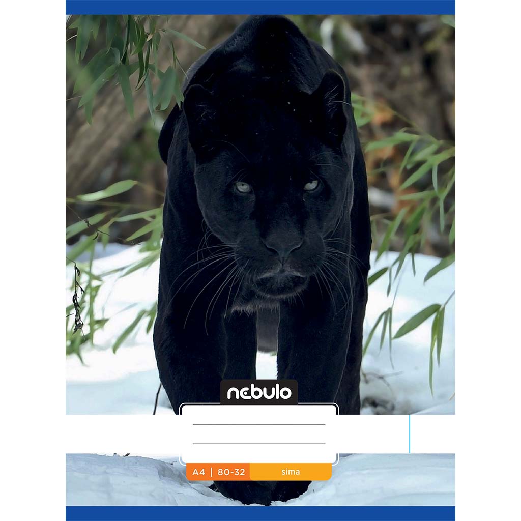 Nebulo: Tűzött sima fekete párduc mintás füzet 80-32 A/4