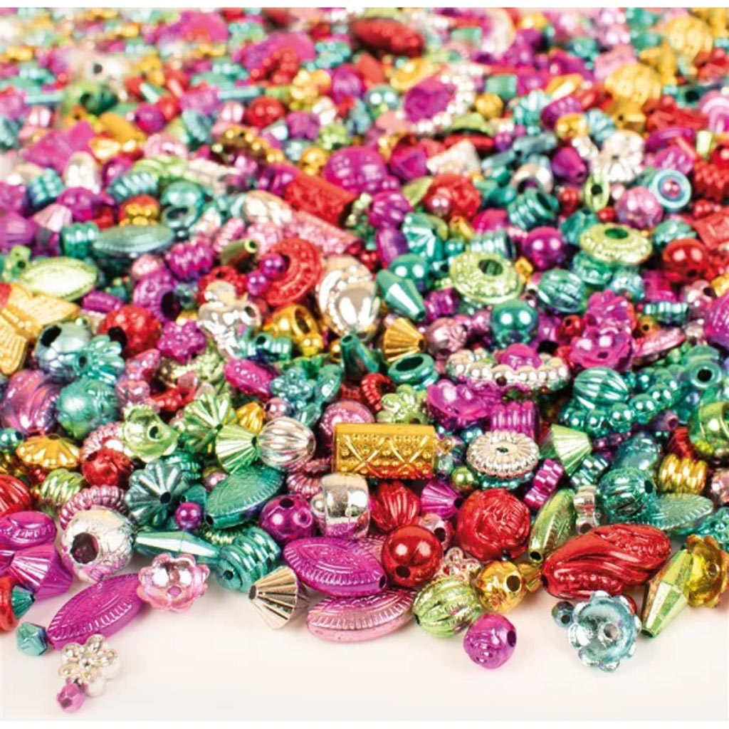 PlayBox: Változatos formák metál színű gyöngy szett 3000db-os