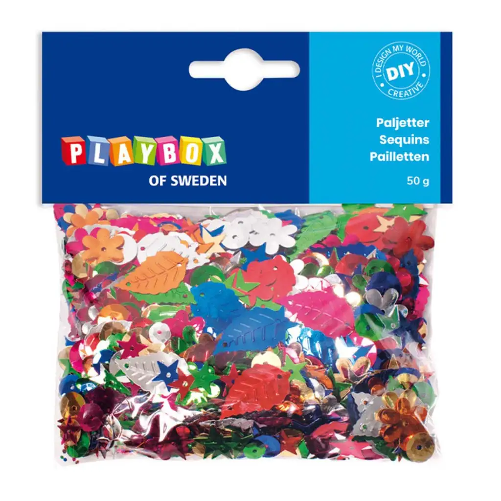 PlayBox: Több méretű, színű és formájú flitterek 50g-os csomag kép 1