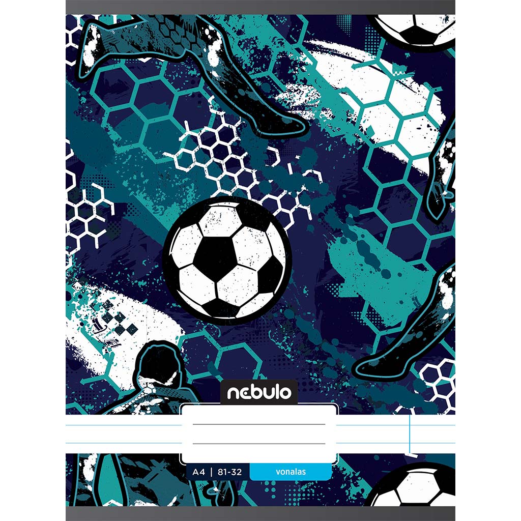 Nebulo: Tűzött vonalas focilabda mintás füzet 81-32 A/4 kép 1
