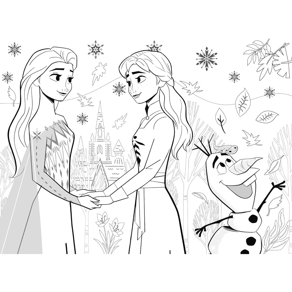 Jégvarázs testvérek 2 az 1-ben 48db-os Eco mini puzzle és színező 35x25cm - Lisciani kép 3