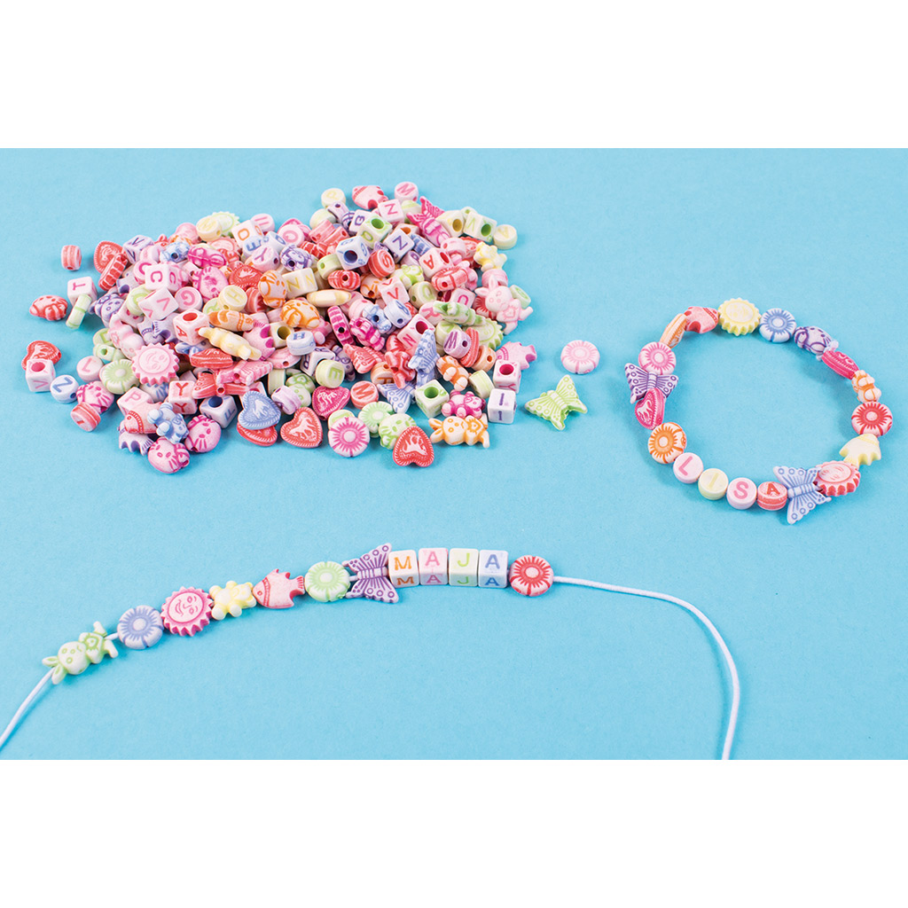 PlayBox: Mesés formagyöngyök betűkkel fűzhető gyöngy szett 350db kép 3