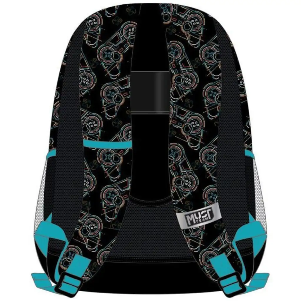 Luna: Must Team Game on focilabda mintás lekerekített 3 rekeszes iskolatáska, hátizsák 32x18x43cm kép 2