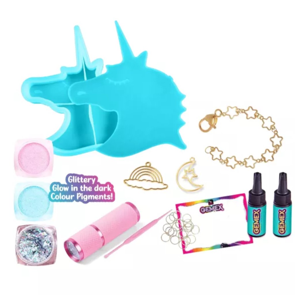 Gemex: Gélből drágakő unikornis fej ékszerkészítő szett kép 2