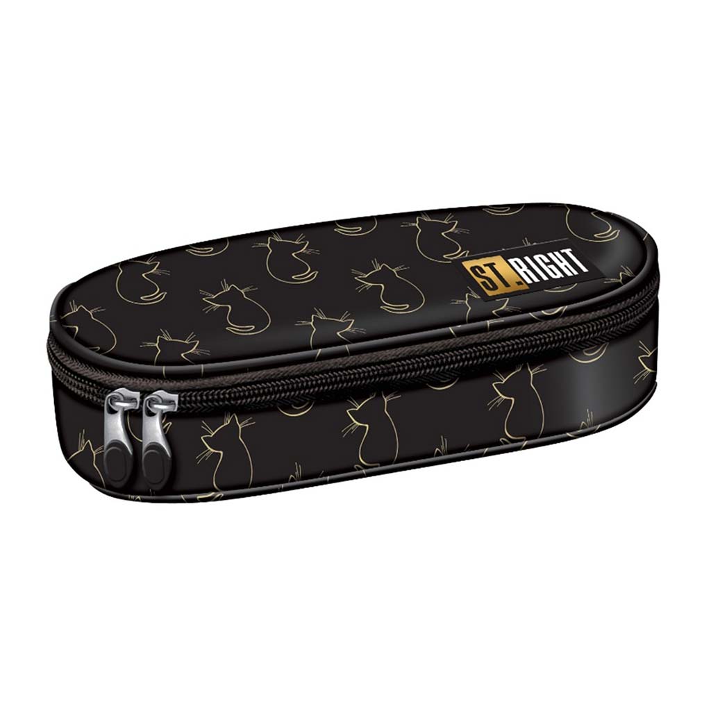 St.Right Golden Cats ovális tolltartó PC01 23x9,5x6cm